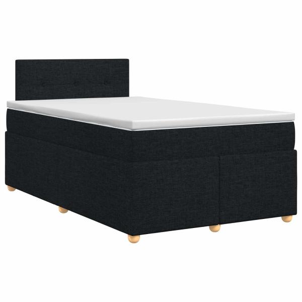 Boxspringbett mit Matratze Schwarz 120 x 190 cm Stoff