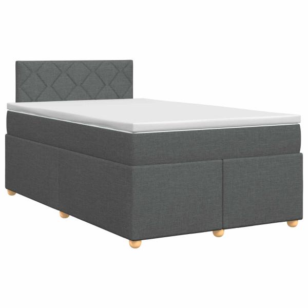 Boxspringbett mit Matratze Dunkelgrau 120 x 190 cm Stoff