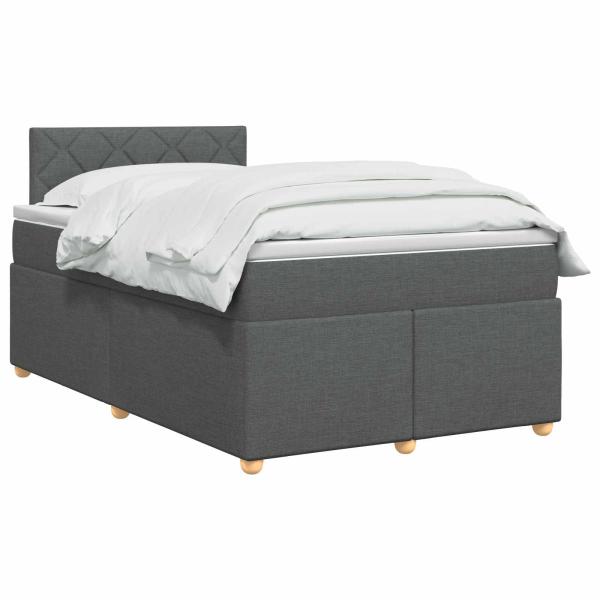 Boxspringbett mit Matratze Dunkelgrau 120 x 190 cm Stoff