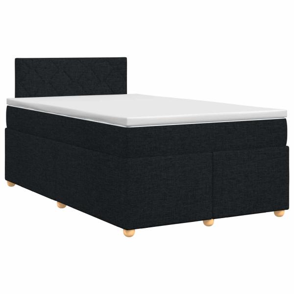 Boxspringbett mit Matratze Schwarz 120 x 190 cm Stoff