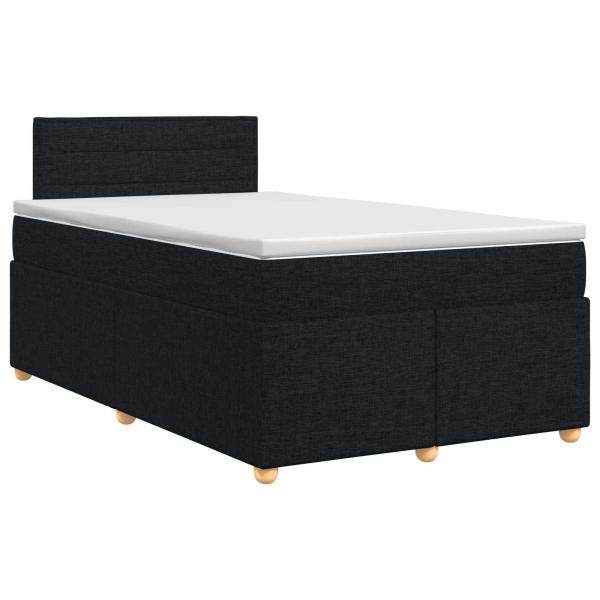 Boxspringbett mit Matratze Schwarz 120 x 200 cm Stoff