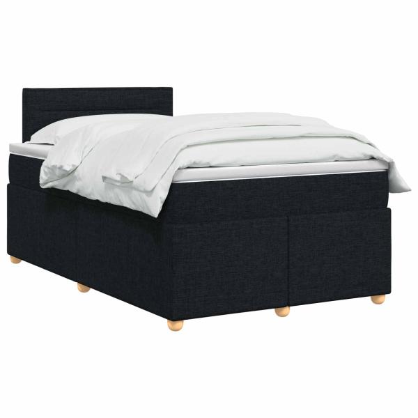 Boxspringbett mit Matratze Schwarz 120 x 200 cm Stoff