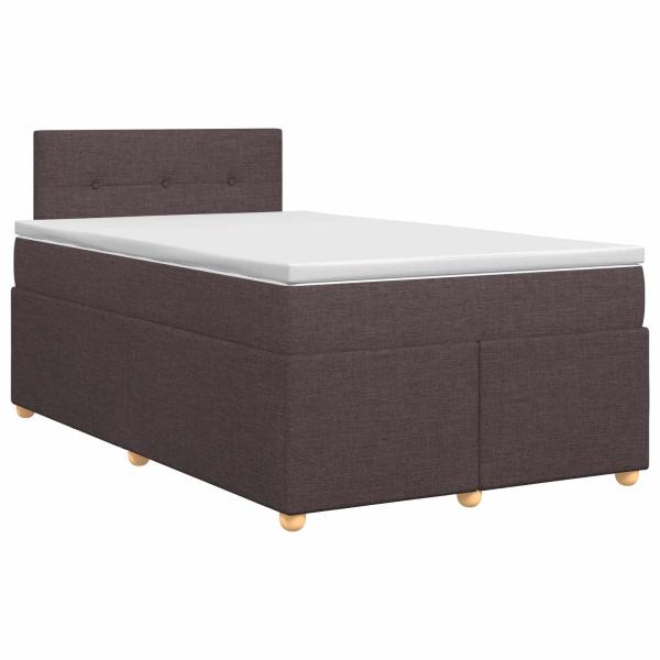 Boxspringbett mit Matratze Dunkelbraun 120 x 200 cm Stoff