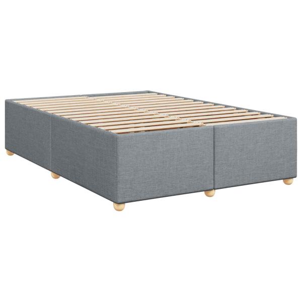 Boxspringbett mit Matratze Hellgrau 140 x 190 cm Stoff