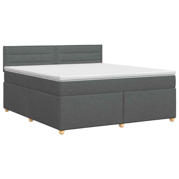 Boxspringbett mit Matratze Dunkelgrau 140 x 190 cm Stoff