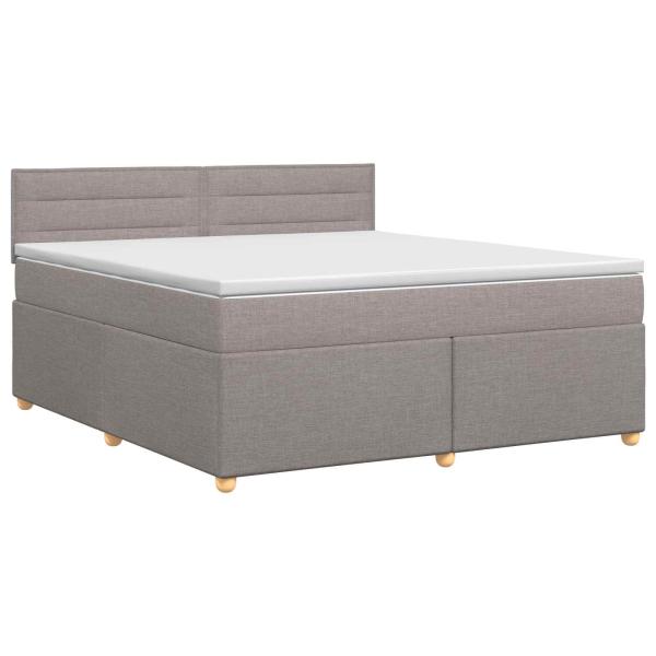 Boxspringbett mit Matratze Taupe 140 x 200 cm Stoff