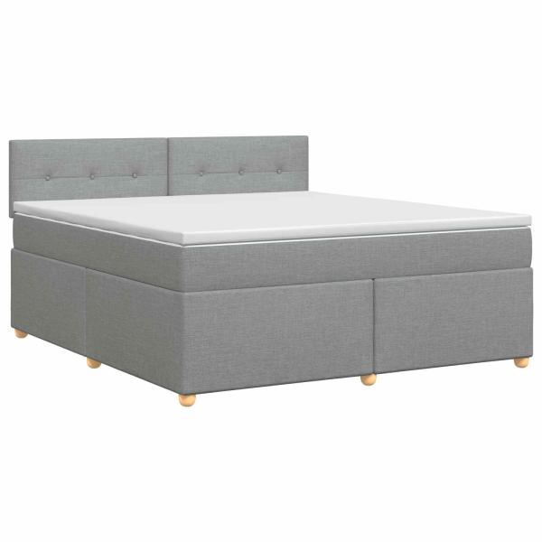 Boxspringbett mit Matratze Hellgrau 140 x 200 cm Stoff