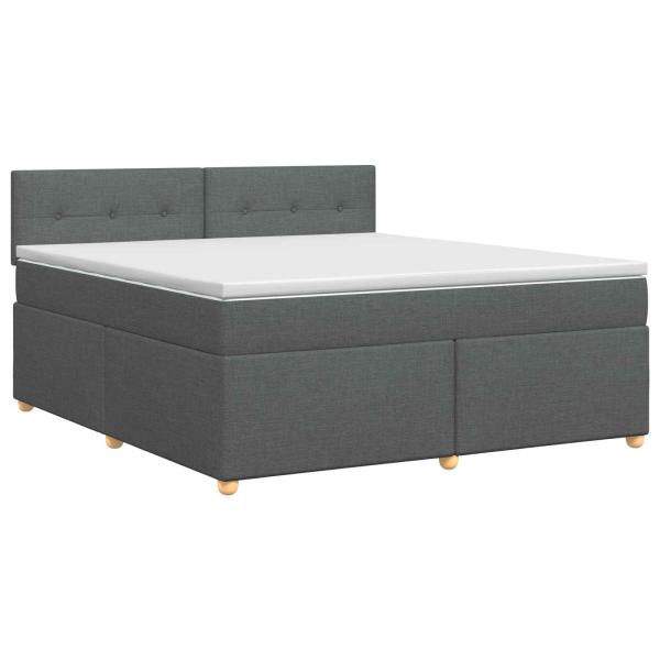 Boxspringbett mit Matratze Dunkelgrau 140 x 200 cm Stoff