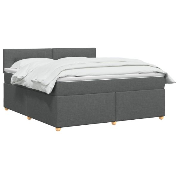 Boxspringbett mit Matratze Dunkelgrau 140 x 200 cm Stoff