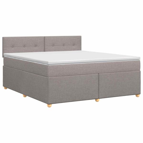Boxspringbett mit Matratze Taupe 140 x 200 cm Stoff