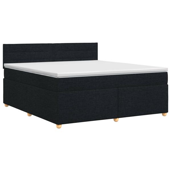 Boxspringbett mit Matratze Schwarz 180 x 200 cm Stoff