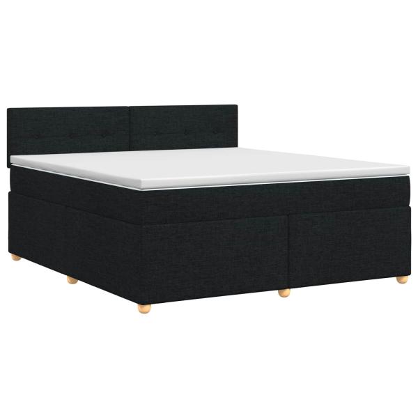Boxspringbett mit Matratze Schwarz 180 x 200 cm Stoff