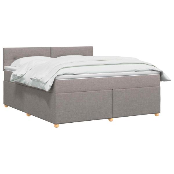 Boxspringbett mit Matratze Taupe 180 x 200 cm Stoff