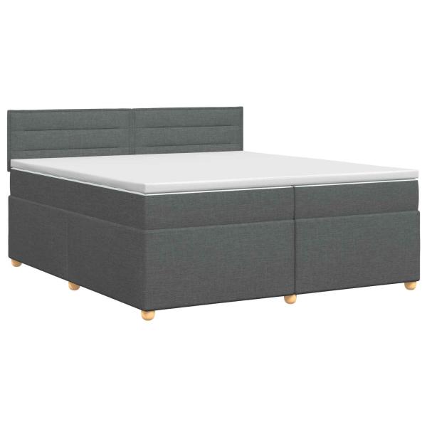 Boxspringbett mit Matratze Dunkelgrau 200 x 200 cm Stoff