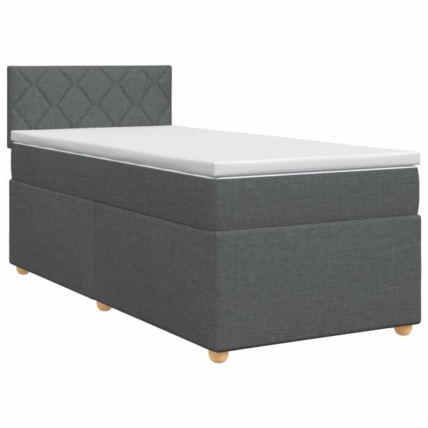 Boxspringbett mit Matratze Dunkelgrau 90 x 190 cm Stoff