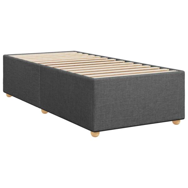 Boxspringbett mit Matratze Dunkelgrau 90 x 190 cm Stoff