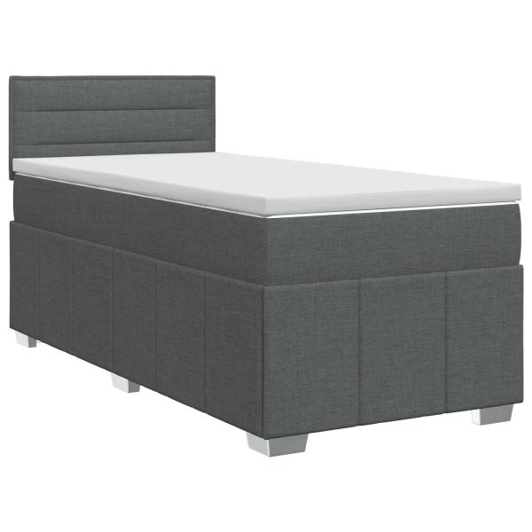 Boxspringbett mit Matratze Dunkelgrau 80 x 200 cm Stoff