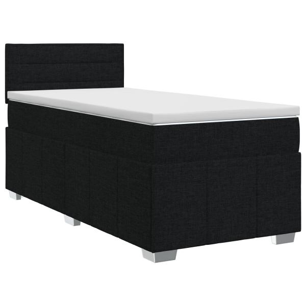 Boxspringbett mit Matratze Schwarz 90 x 190 cm Stoff