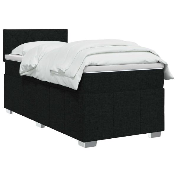 Boxspringbett mit Matratze Schwarz 90 x 190 cm Stoff