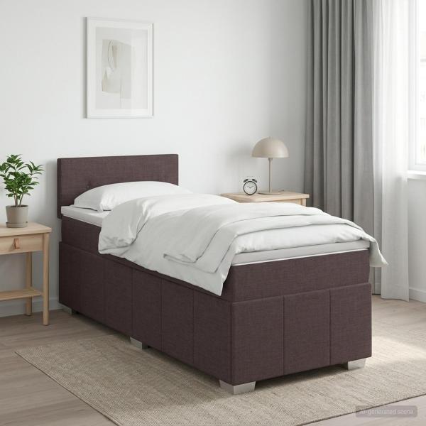 ARDEBO.de - Boxspringbett mit Matratze Dunkelbraun 100 x 200 cm Stoff