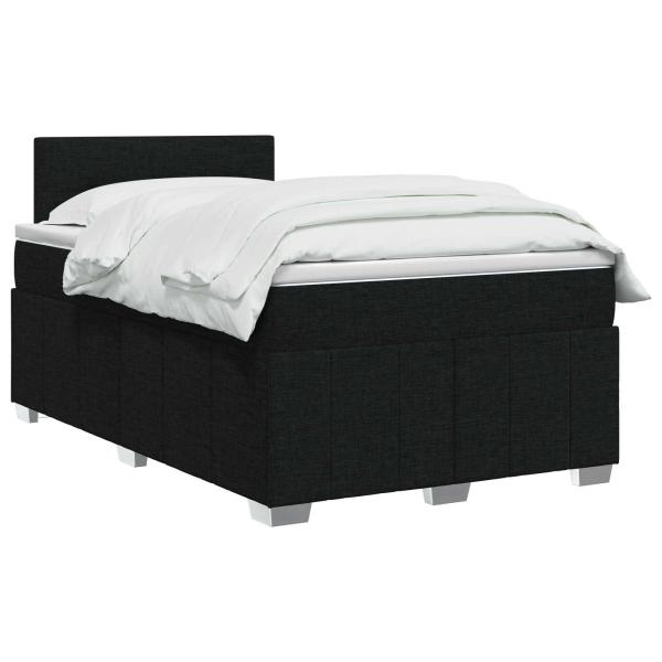 Boxspringbett mit Matratze Schwarz 120 x 190 cm Stoff