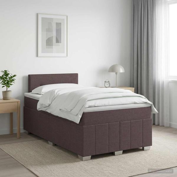 ARDEBO.de - Boxspringbett mit Matratze Dunkelbraun 120 x 190 cm Stoff