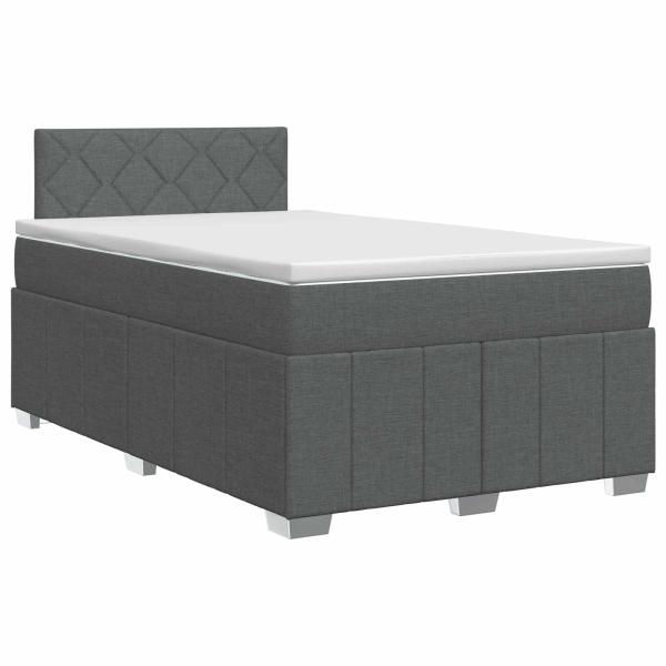 Boxspringbett mit Matratze Dunkelgrau 120 x 190 cm Stoff