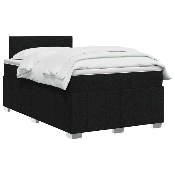 Boxspringbett mit Matratze Schwarz 120 x 190 cm Stoff