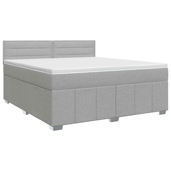Boxspringbett mit Matratze Hellgrau 140 x 200 cm Stoff