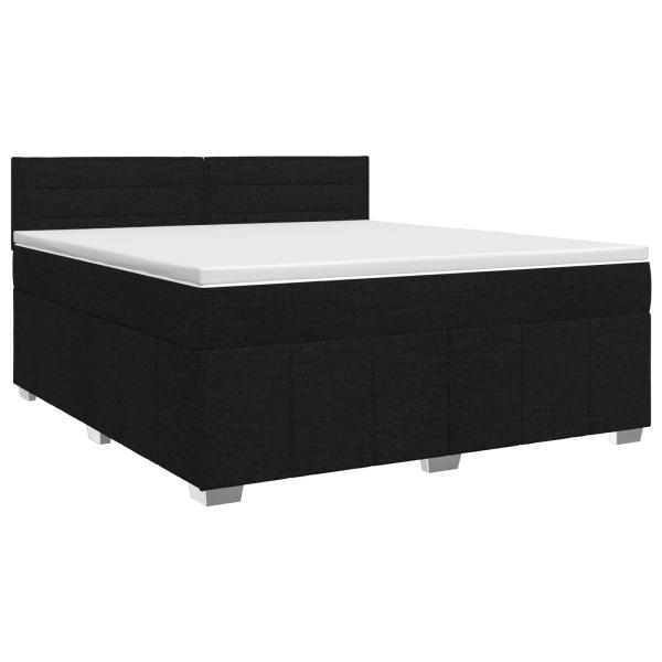 Boxspringbett mit Matratze Schwarz 140 x 200 cm Stoff