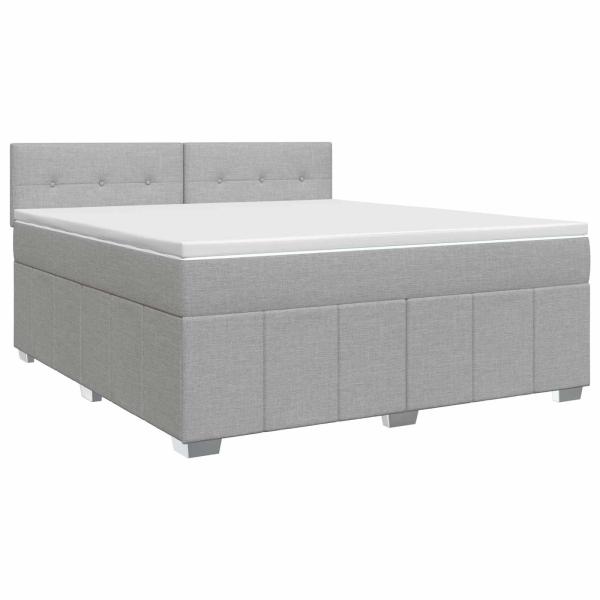Boxspringbett mit Matratze Hellgrau 140 x 200 cm Stoff
