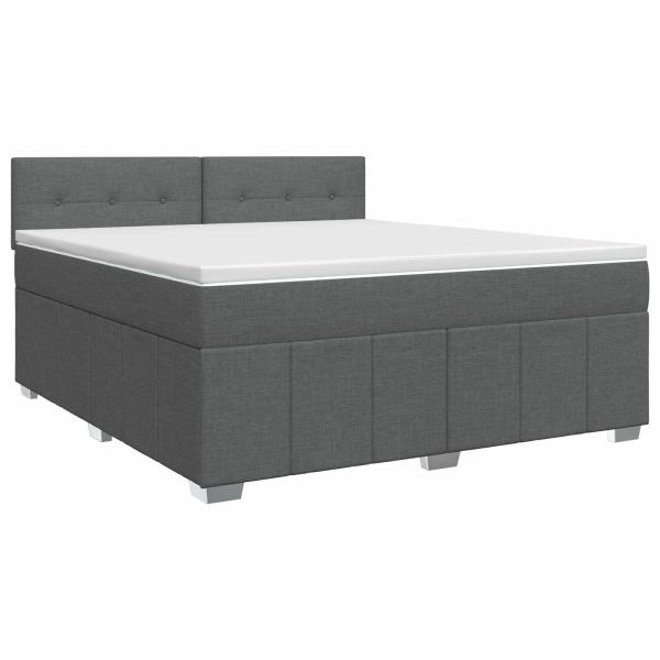 Boxspringbett mit Matratze Dunkelgrau 140 x 200 cm Stoff