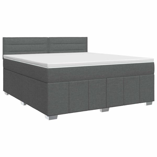 Boxspringbett mit Matratze Dunkelgrau 160 x 200 cm Stoff
