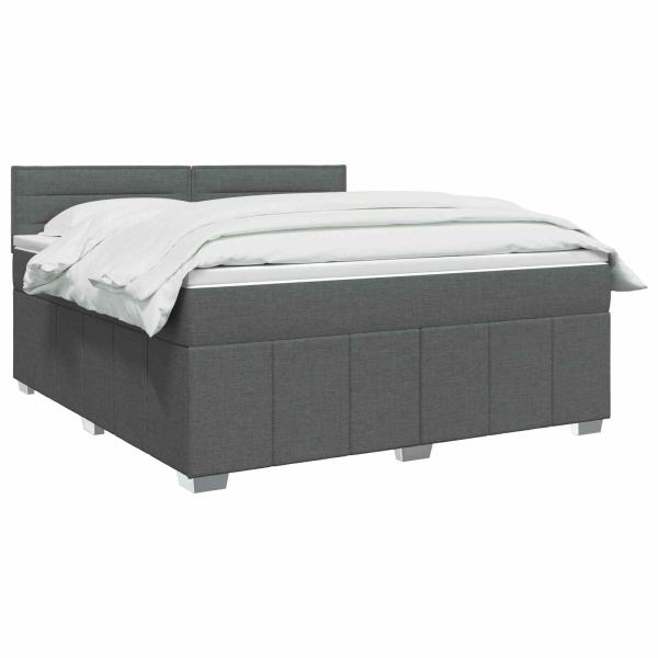 Boxspringbett mit Matratze Dunkelgrau 160 x 200 cm Stoff