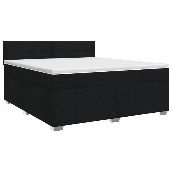Boxspringbett mit Matratze Schwarz 180 x 200 cm Stoff