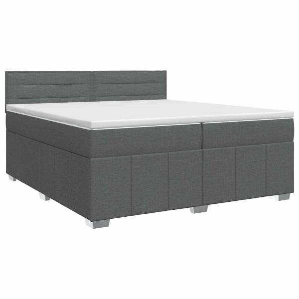 Boxspringbett mit Matratze Dunkelgrau 200 x 200 cm Stoff