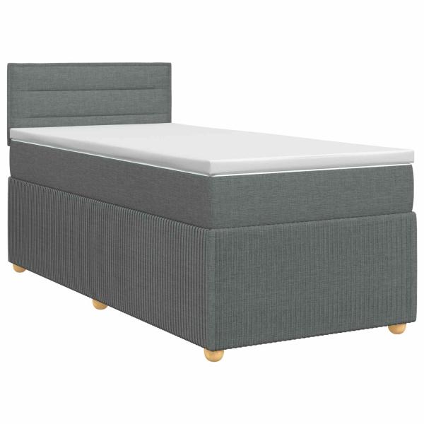 Boxspringbett mit Matratze Dunkelgrau 80 x 200 cm Stoff