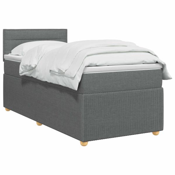 Boxspringbett mit Matratze Dunkelgrau 80 x 200 cm Stoff