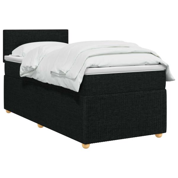 Boxspringbett mit Matratze Schwarz 80 x 200 cm Stoff