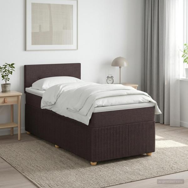 ARDEBO.de - Boxspringbett mit Matratze Dunkelbraun 80 x 200 cm Stoff