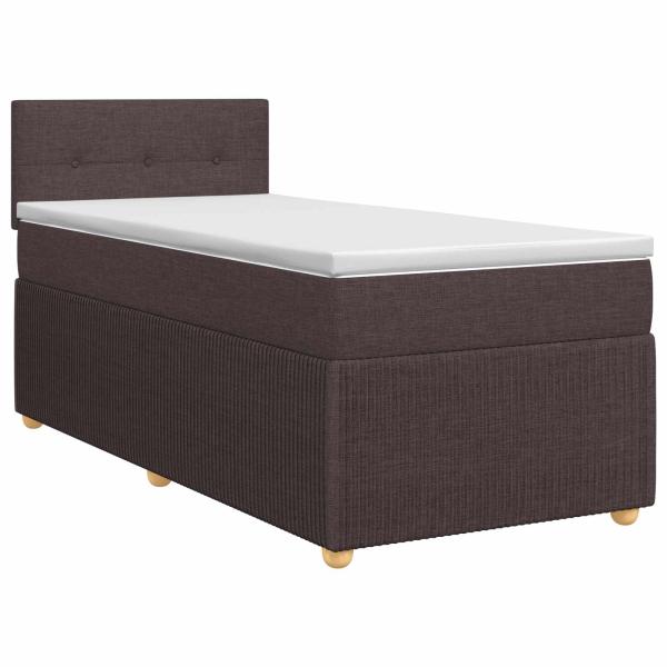 Boxspringbett mit Matratze Dunkelbraun 80 x 200 cm Stoff
