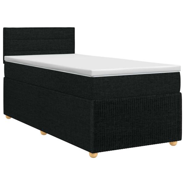 Boxspringbett mit Matratze Schwarz 90 x 190 cm Stoff