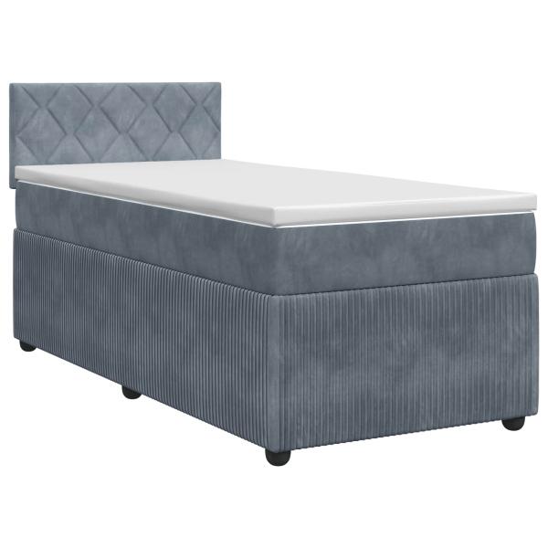Boxspringbett mit Matratze Dunkelgrau 80 x 200 cm Samt