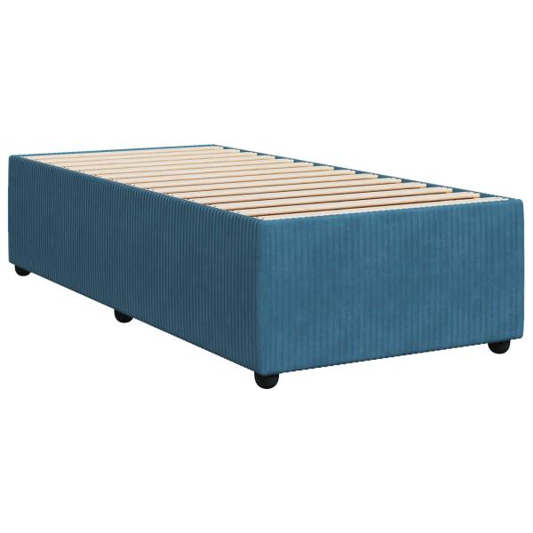 Boxspringbett mit Matratze Dunkelblau 100 x 200 cm Samt