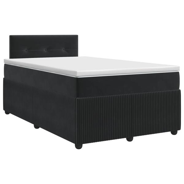 Boxspringbett mit Matratze Schwarz 120 x 190 cm Samt