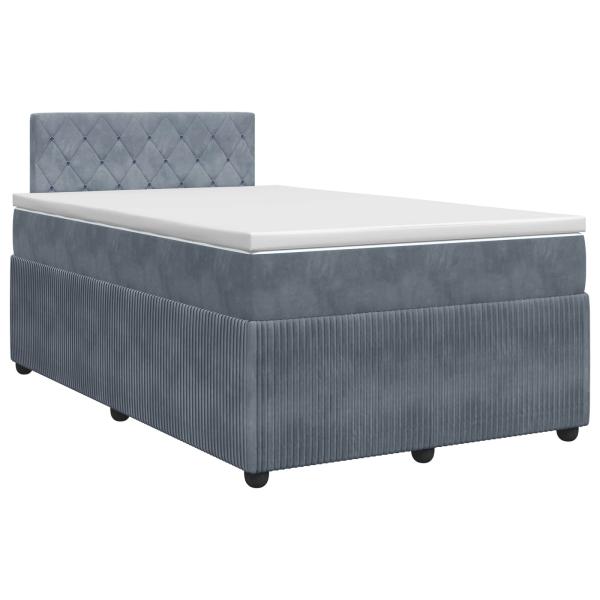 Boxspringbett mit Matratze Dunkelgrau 120 x 200 cm Samt