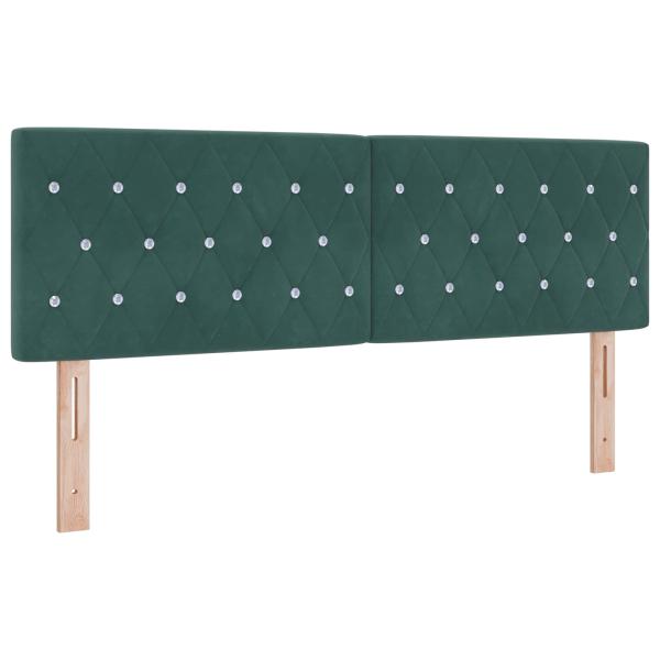 Boxspringbett mit Matratze Dunkelgrün 140 x 200 cm Samt