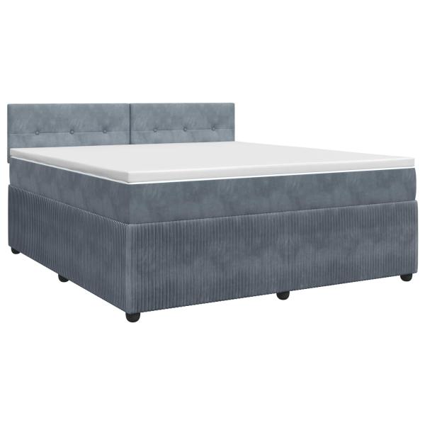 Boxspringbett mit Matratze Dunkelgrau 140 x 200 cm Samt