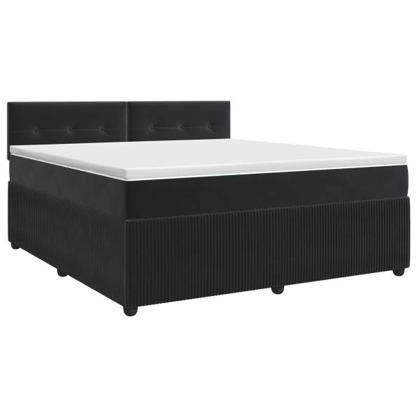 Boxspringbett mit Matratze Schwarz 140 x 200 cm Samt