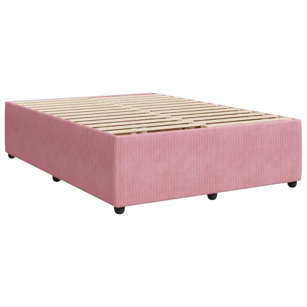 Boxspringbett mit Matratze mit Kopfteil Rosa 140 x 200 cm Samt